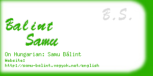 balint samu business card